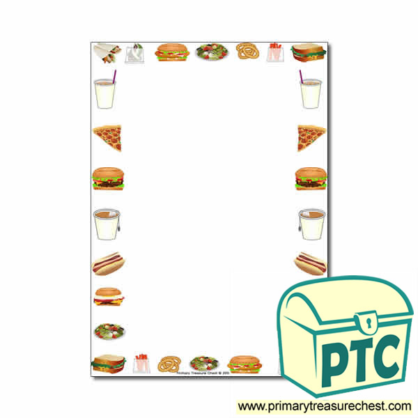  Fast Food Takeaway Themed Page Border Writing Frame no 