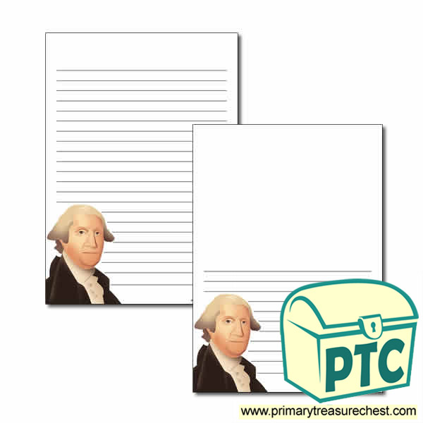 George Washington Themed Page Border/Writing Frame (narrow lines)