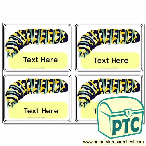 Minibeasts - Caterpillar Themed Registration Name Cards