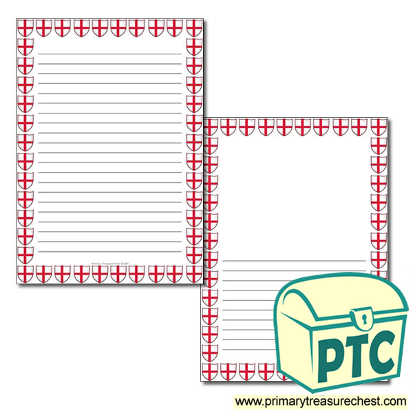 Saint George's Flag Themed Page Border - Narrow Lined