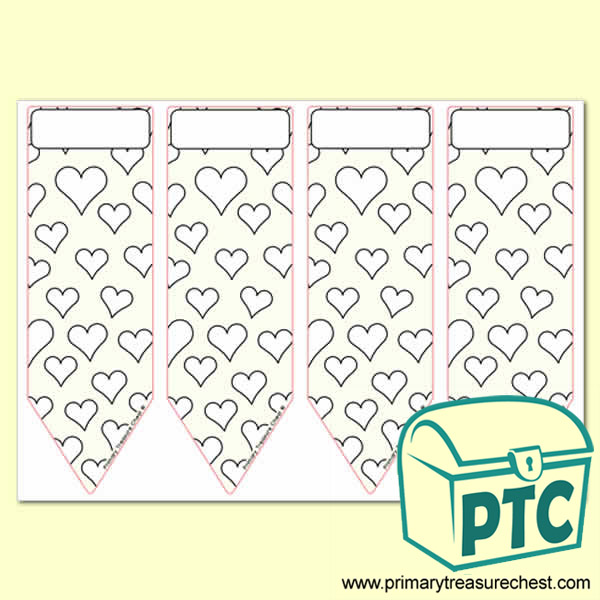 Hearts Themed Bookmarks