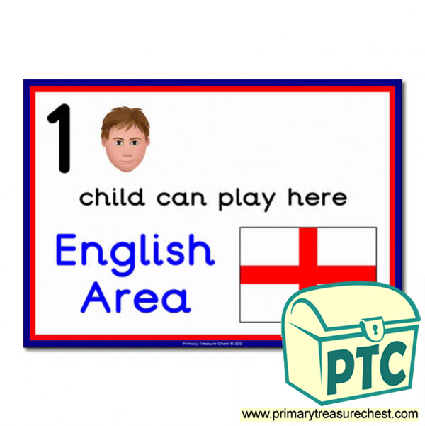 English Area Sign - 'How Many Children Can Play Here' Classroom Organisation Posters