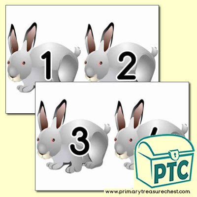 Rabbit Themed Number Cards 0 to 25