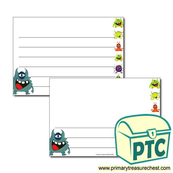 Alien/Monster Landscape Page Border/Writing Frame (wide lines)