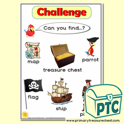 Pirate Themed 'Can you find …?' Words & Pictures Challenge