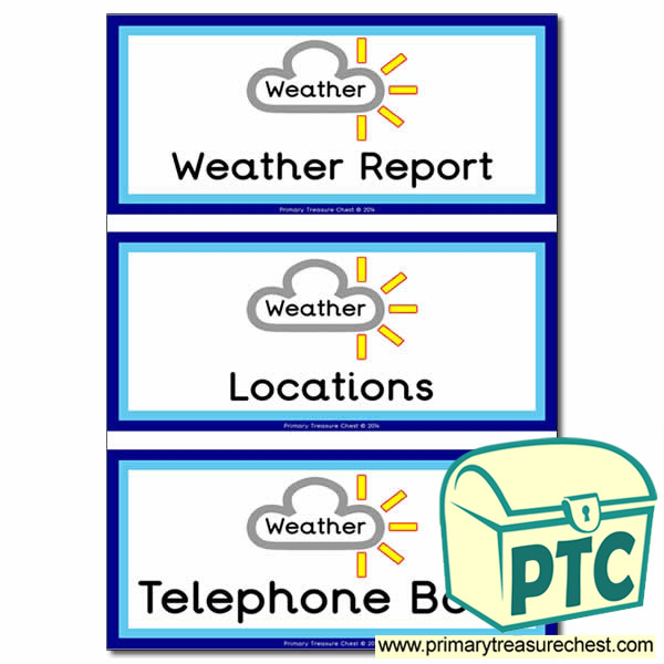 'Weather Desk' Role Play Book Covers / Labels