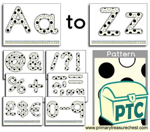 Black and white polka dot Display Lettering