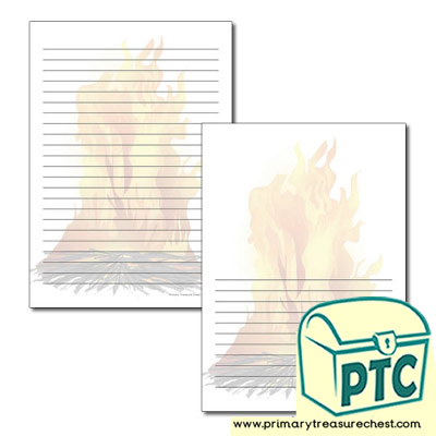 Bonfire Themed Page Border/Writing Frame (narrow lines)