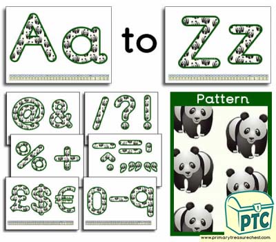 Panda themed Display Lettering