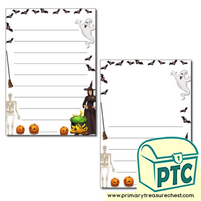 Halloween Page Border /Writing Frame (wide lines)