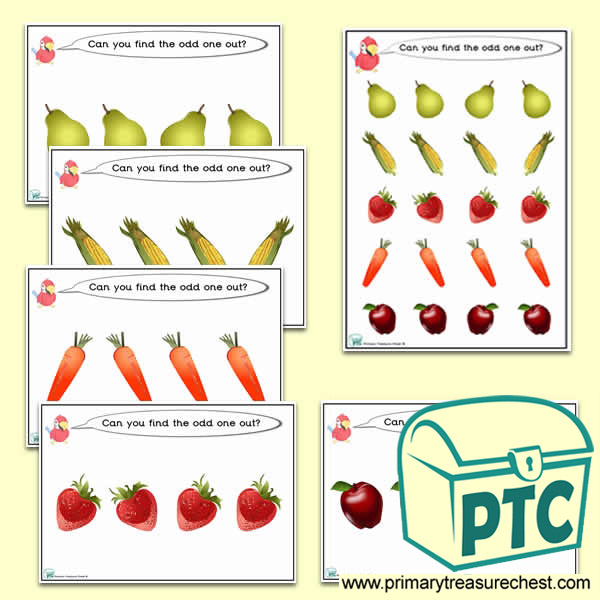 Odd-One-Out Fruit & Vegetable / Healthy Eating Challenge Activity Stage 2
