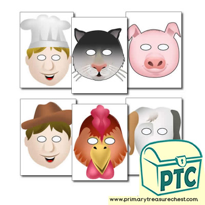 'The Little Red Hen' Role Play Masks