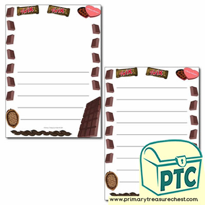 Chocolate Themed Page Borders/Writing Frames (wide lines)
