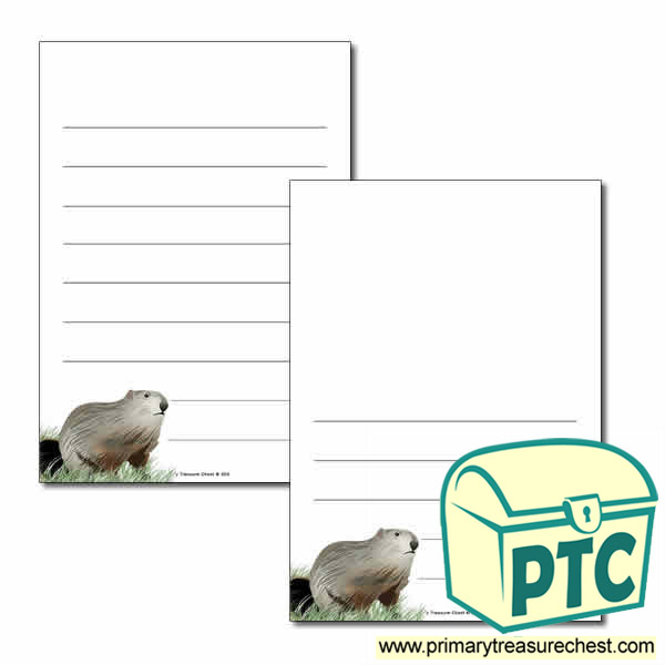 Groundhog Day Themed  Page Border/Writing Frame (wide lines)