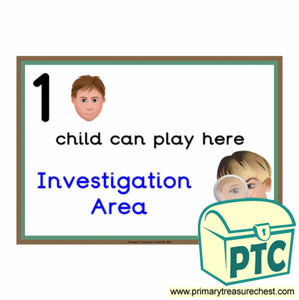Investigation Area Sign - 'How Many Children Can Play Here' Classroom Organisation Posters