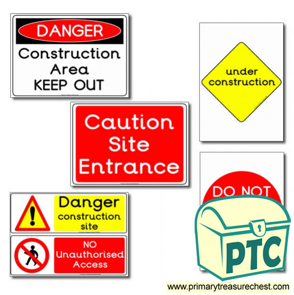 Construction Site Role Play Signs