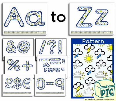Weather Symbols themed Display Lettering