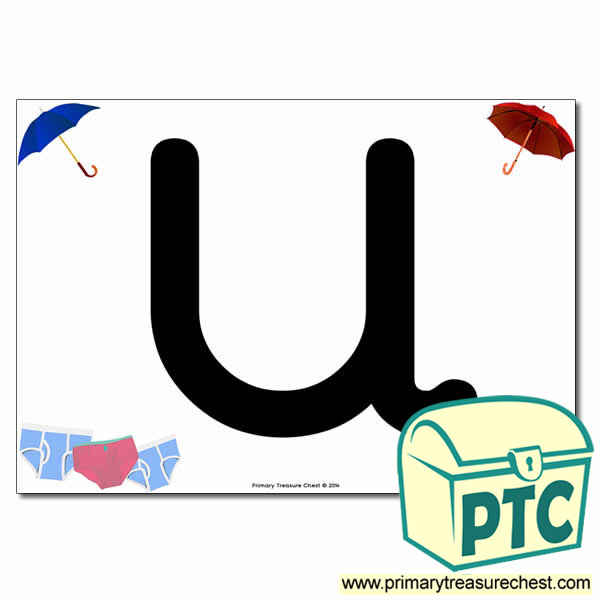 'U' Uppercase Letter A4 poster with high quality realistic images