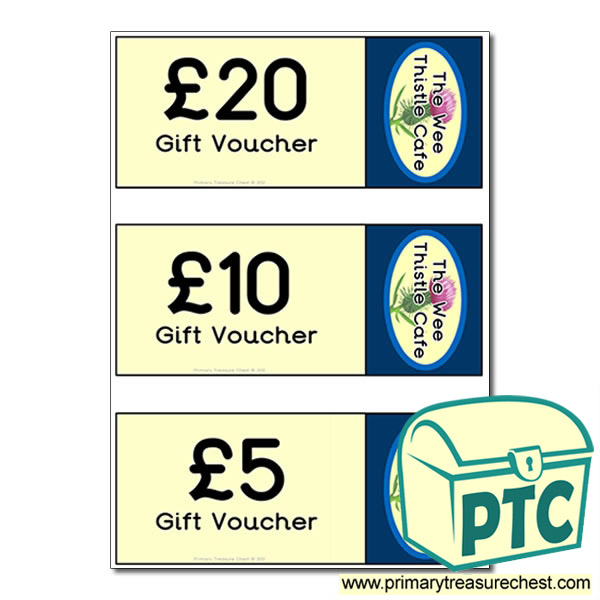 Scottish Cafe Role Play Shopping vouchers