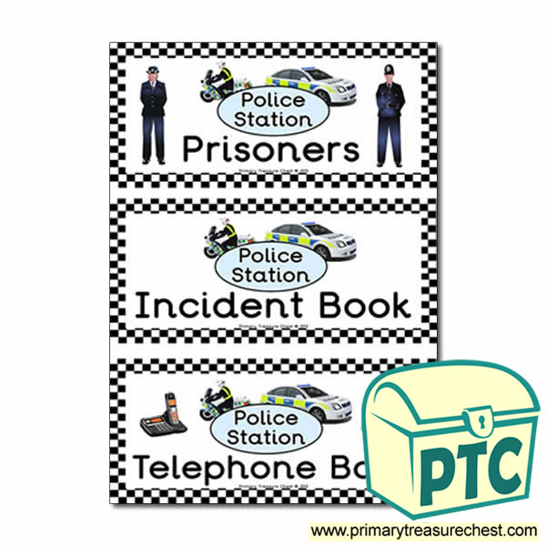 Police Station Role Play Book Covers / Labels