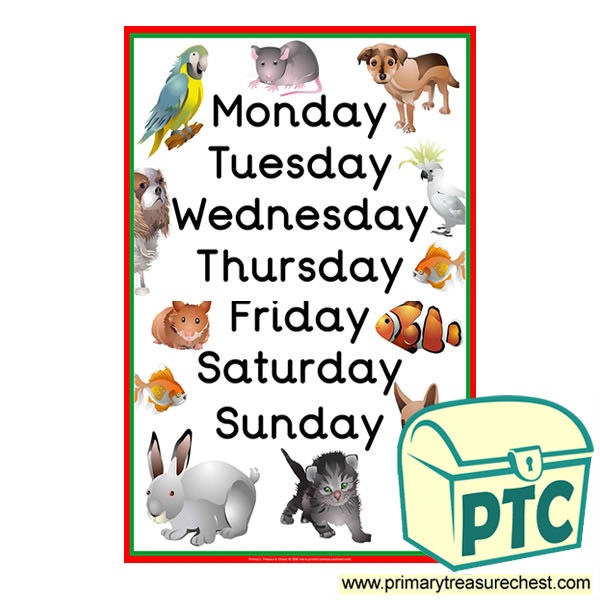 Days of the Week Pet Poster