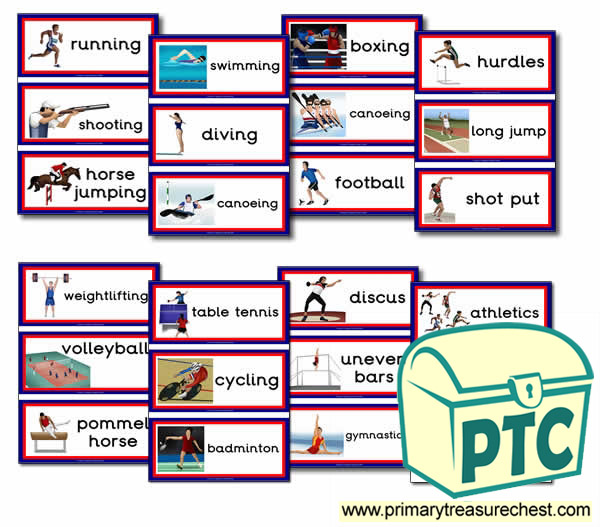 Athletic Events Themed Flashcards