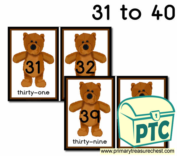 Bear Number Line 31-40