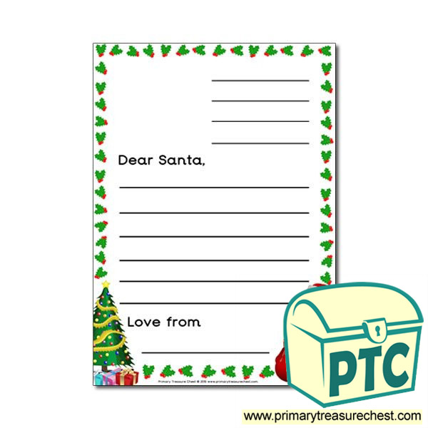 Letter to Santa A4 Lined Sheet