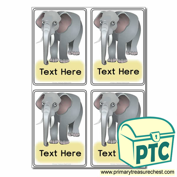 Elephant Themed Registration Name Cards