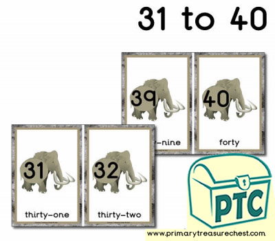Mammoth Number Line 31 to 40