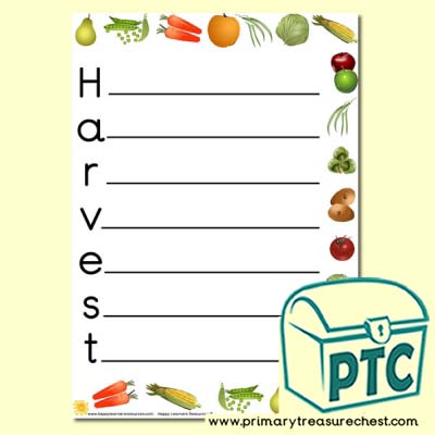 Harvest Acrostic Poem Sheet