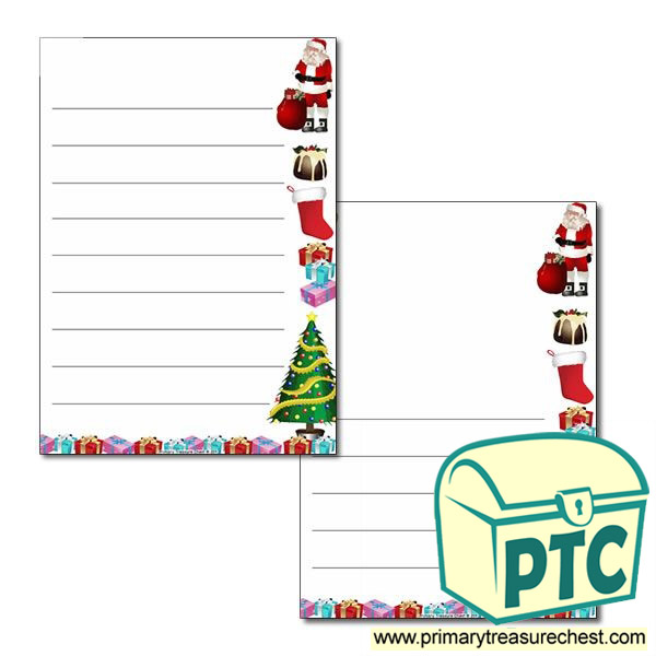 Christmas Page Border / Writing Frame (wide lines)