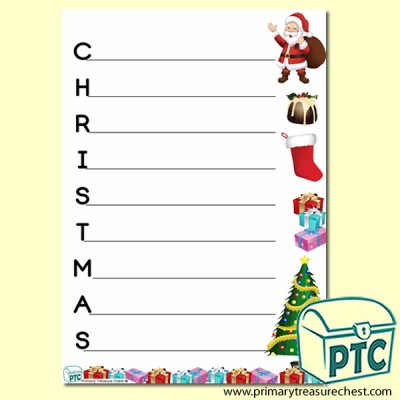 Christmas Acrostic Poem Worksheet