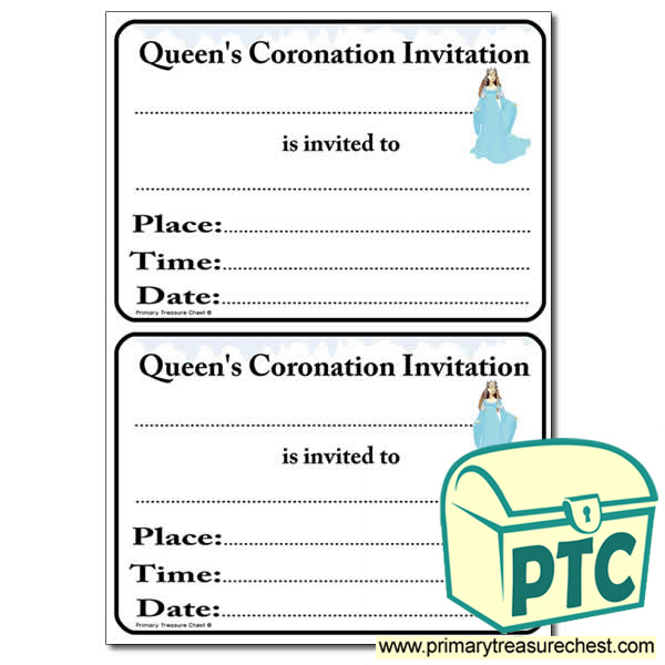 Snow Queen's Coronation Invitiation Worksheet