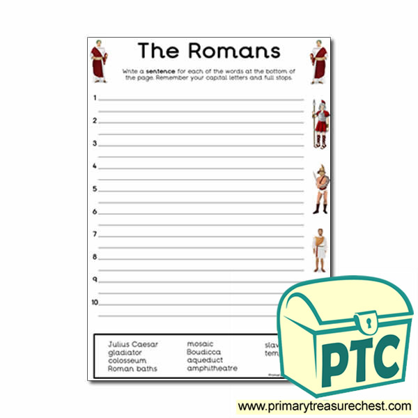 Roman Themed Sentence Worksheet