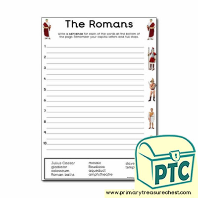 Roman Themed Sentence Worksheet