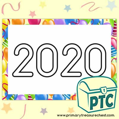 '2020' New Year’s Play Dough Mat