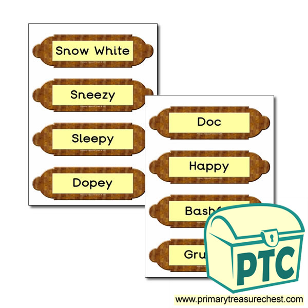 Picture frames labels- Snow White and The Seven Dwarfs