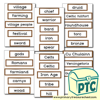 Celts Themed Display Words
