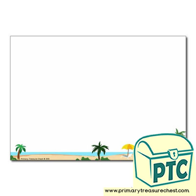Tropical Island landscape Page Border/Writing Frame (no lines)