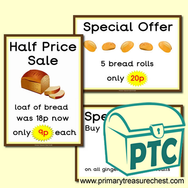 Bakery Shop Special Offers Posters (1-20p)