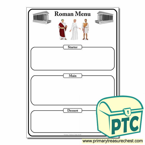 Roman Themed Menu Worksheet