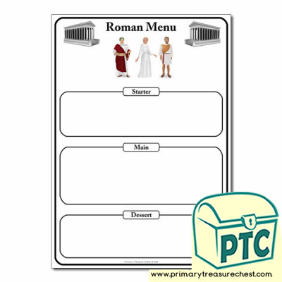 Roman Themed Menu Worksheet