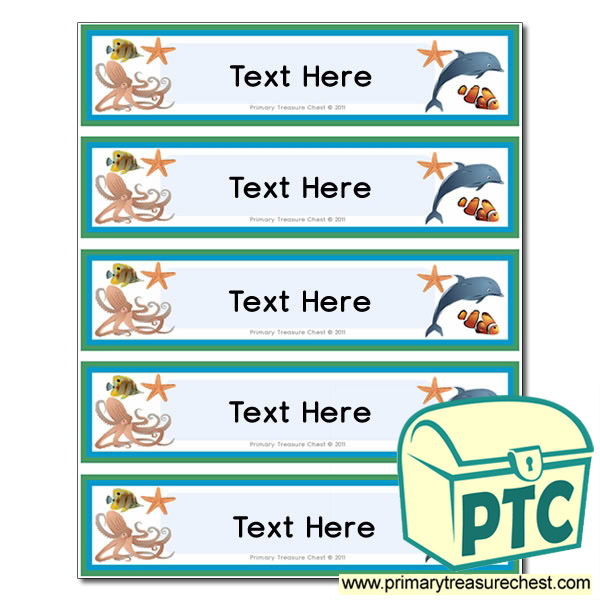 Sea Life Themed Pupil Drawer Labels (Small)