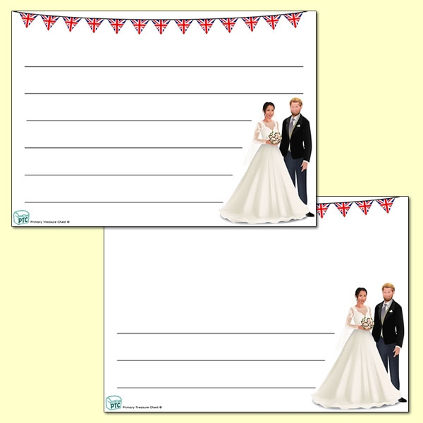 Harry and Meghan Landscape Page Border - wide lines