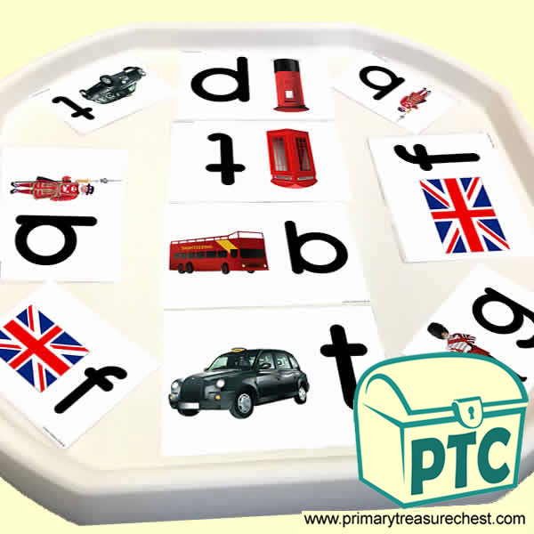 London Themed Phonics Tuff Tray Cards