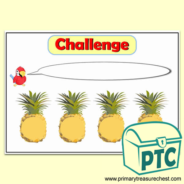 Pineapple Number Line Challenge Poster
