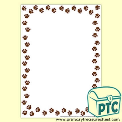 Bear Paw Print Page Border /Writing Frame (no lines)