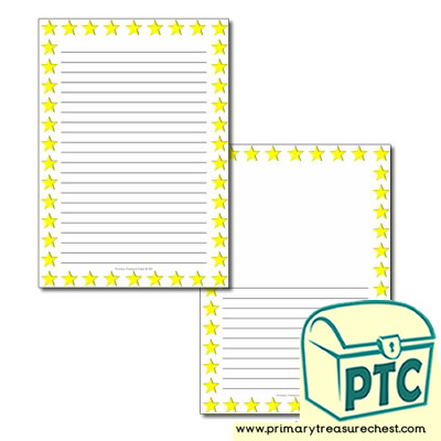Star Themed Page Border / Writing Frame (narrow lines)