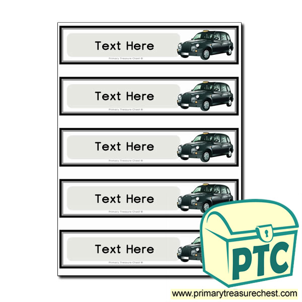 Taxi Themed Pupil Drawer Labels (Small)